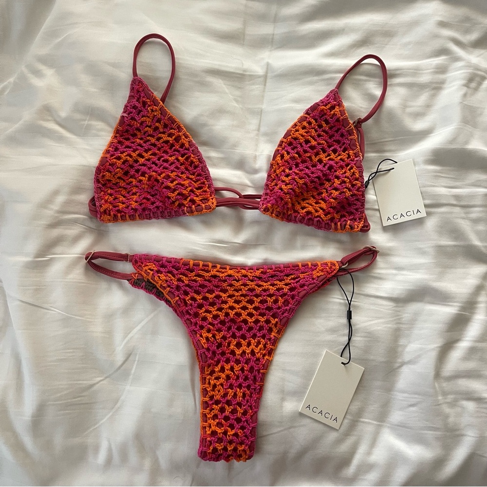 Acacia Swimwear Berry Crochet